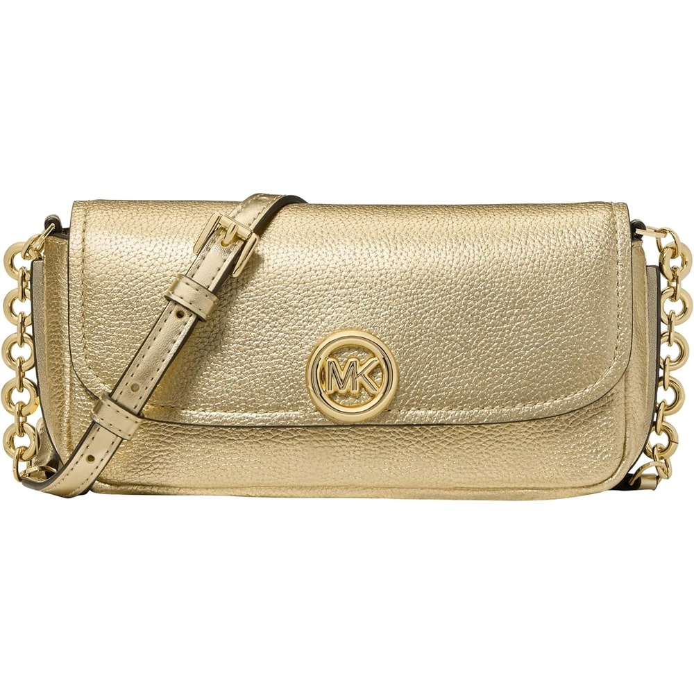 image:imageMichael Kors Womens Nolita Small Flap Chain CrossbodyGoldtone HardwareLeatherPale Gold