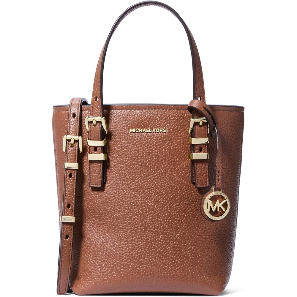 image:imageMichael Kors Womens Quinn Extra Small Tote Crossbody BagGoldtone HardwarePebble LeatherLuggage