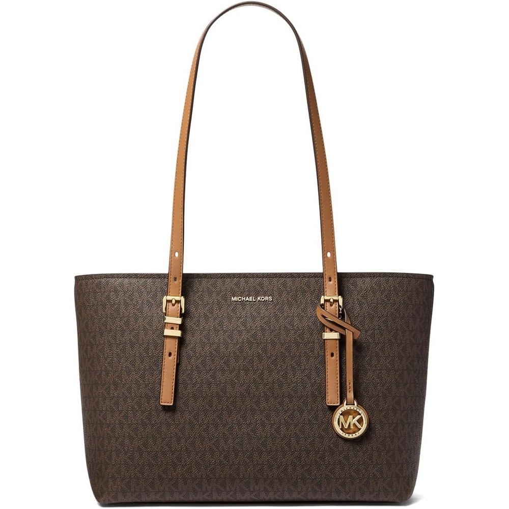 image:imageMichael Kors Womens Quinn Medium TopZip ToteGoldtone HardwareBrownAcorn