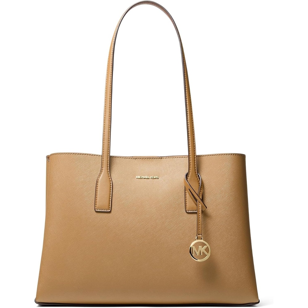 image:imageMichael Kors Womens Ruthie Medium Tote BagGoldtone HardwareSaffiano LeatherBurnt Khaki