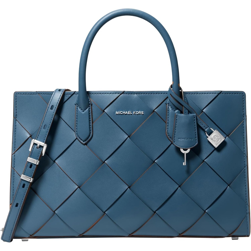 image:imageMichael Kors Womens Scarlett Medium SatchelSilvertone HardwareDark Chambray
