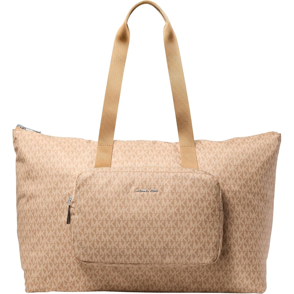 image:imageMichael Kors Womens Tanner Large Packable ToteSilvertone HardwareMk SignaturePeanut
