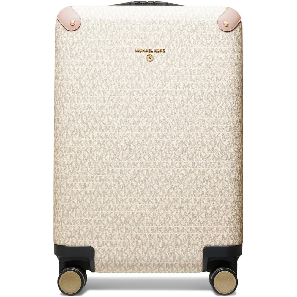 image:imageMichael Kors Womens Travel Small Hardcase TrolleyGoldTone HardwareVanillaSoft Pink