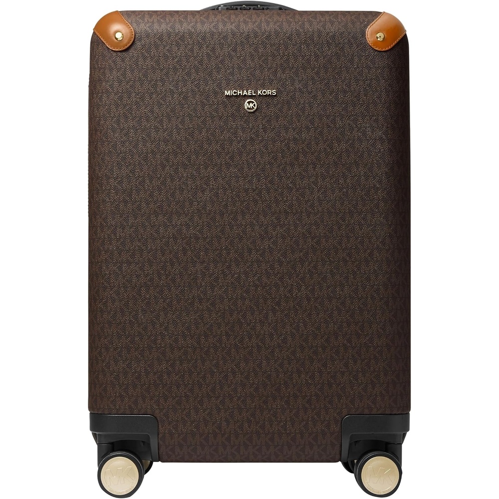 image:imageMichael Kors Womens Travel Small Hardcase TrolleySilverTone HardwareBrownAcorn