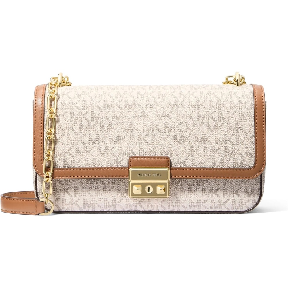 image:imageMichael Kors Womens Tribeca Large Convertible Chain Shoulder BagGoldtone HardwareVanillaAcorn
