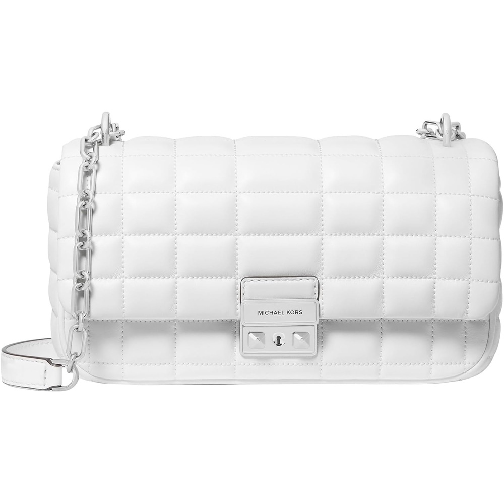 image:imageMichael Kors Womens Tribeca Large Convertible Chain Shoulder BagSilvertone HardwareOptic White