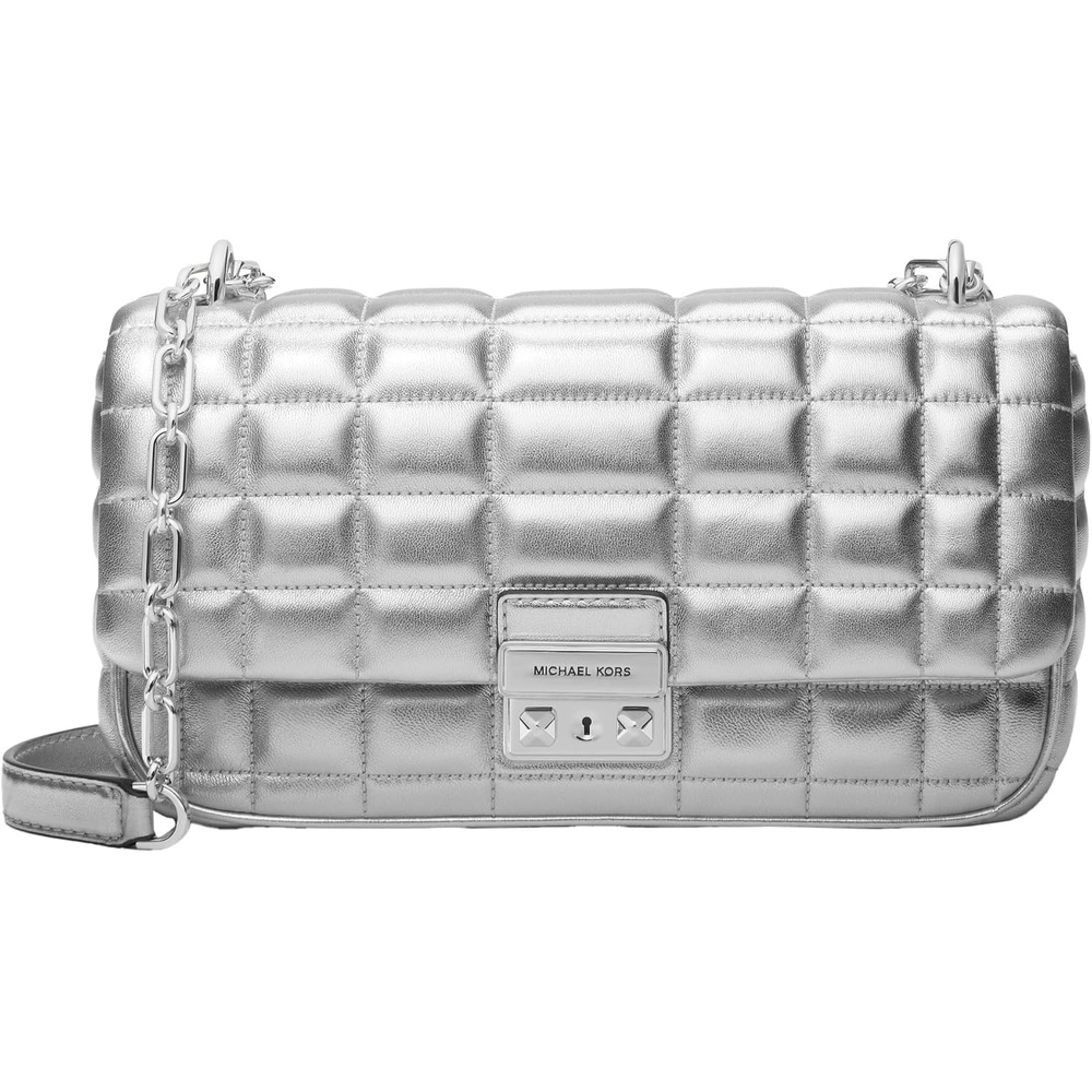 image:imageMichael Kors Womens Tribeca Large Convertible Chain Shoulder BagSilvertone HardwareSilver
