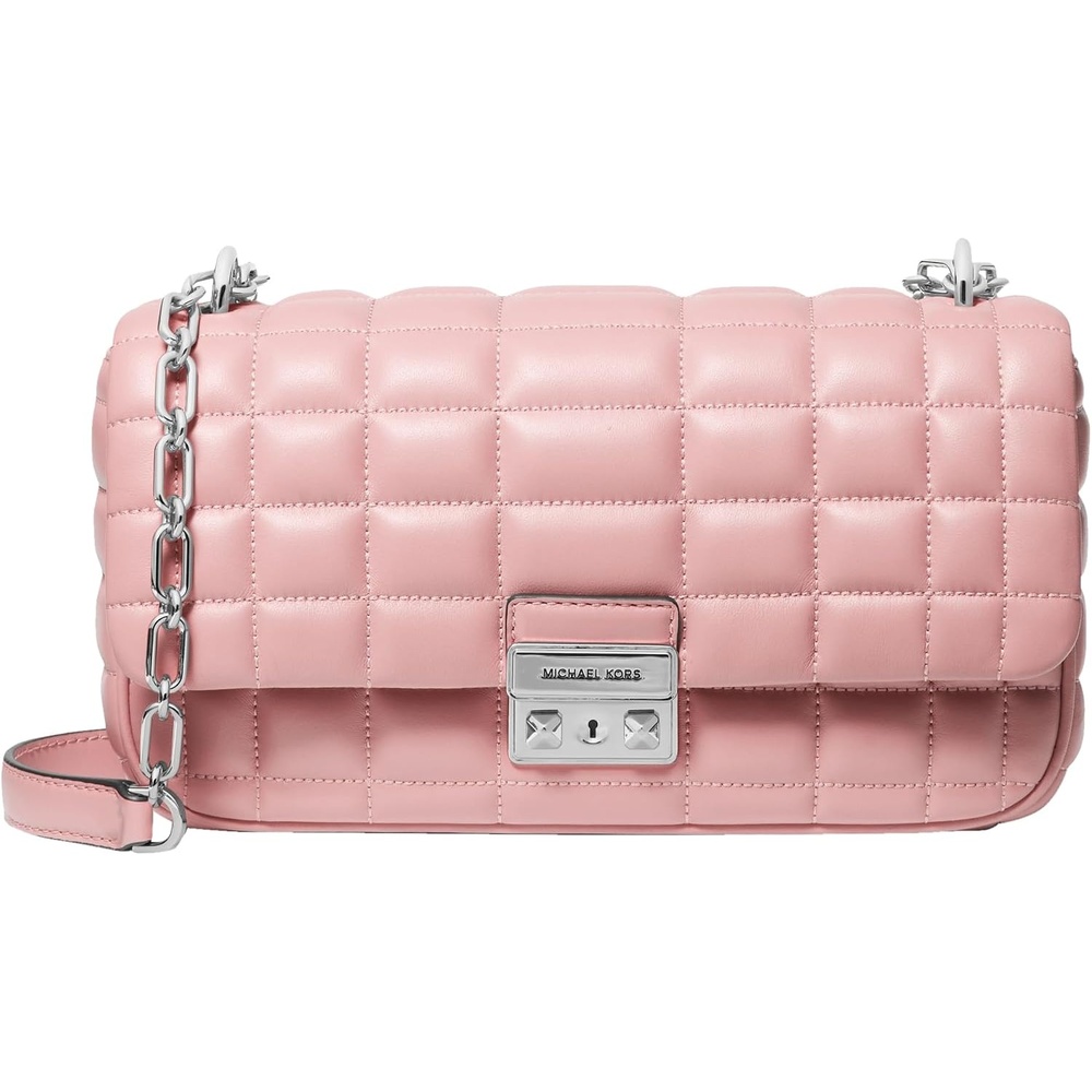image:imageMichael Kors Womens Tribeca Large Convertible Chain Shoulder BagSilvertone HardwareSmokey Rose