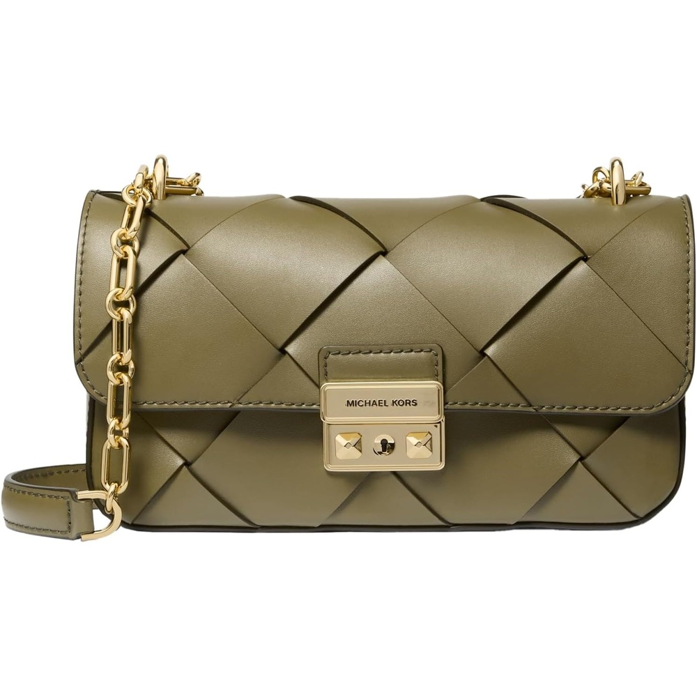 image:imageMichael Kors Womens Tribeca Small Convertible Chain Shoulder BagSafari Green