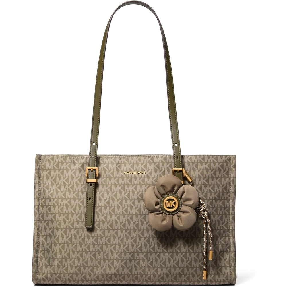 image:imageMichael Kors Womens Zadie Medium Top Zip ToteLodenFlower Charm
