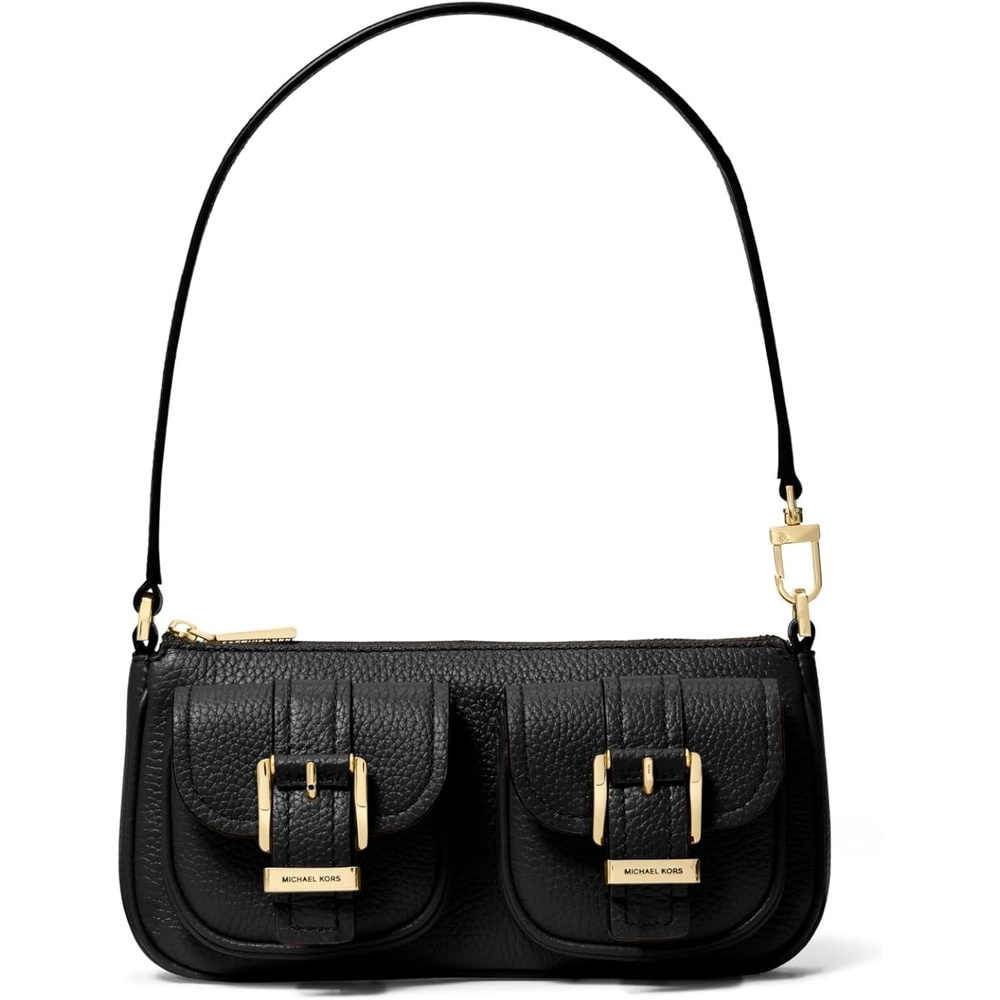 image:imageMichael Kors Zoe Small Convertible PouchetteGoldtone HardwareBlack