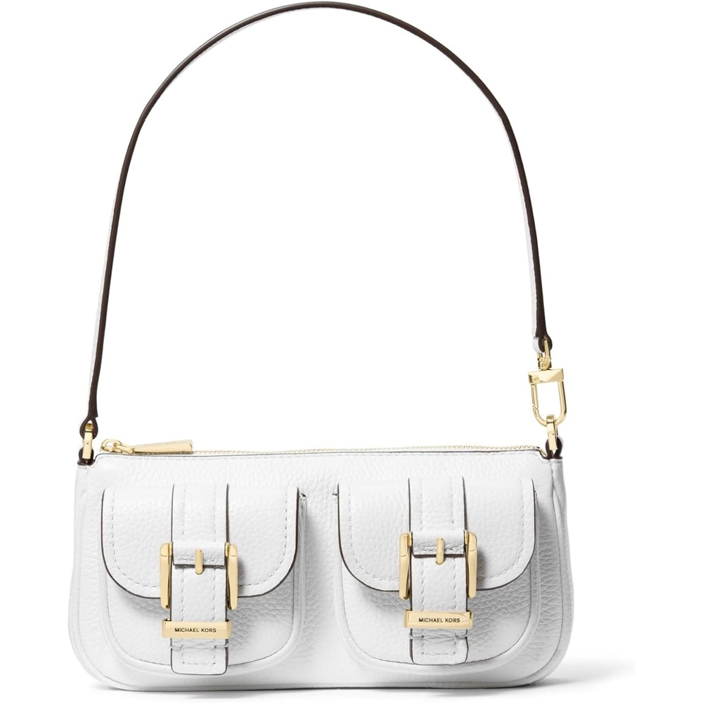 image:imageMichael Kors Zoe Small Convertible PouchetteGoldtone HardwareOptic White