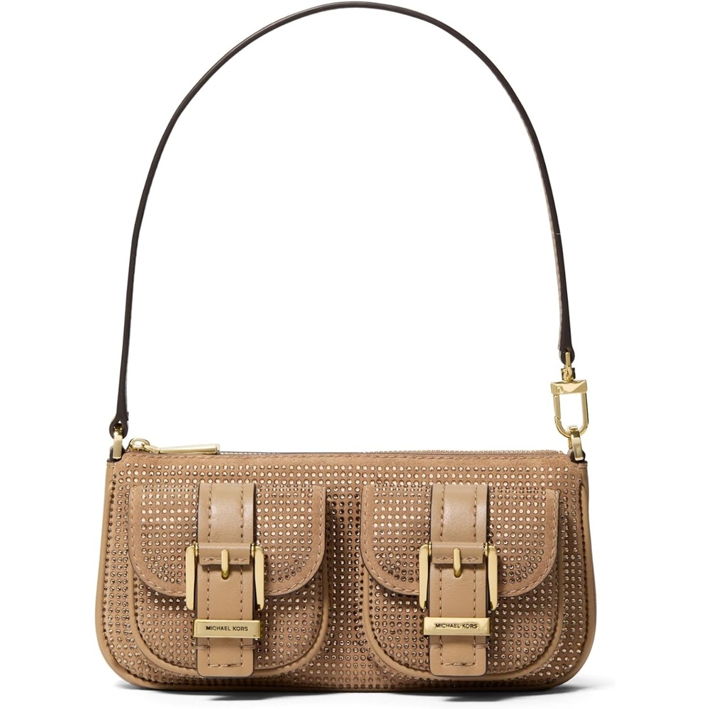 image:imageMichael Kors Zoe Small Convertible PouchetteGoldtone HardwareRhinestone Hot FixHusk