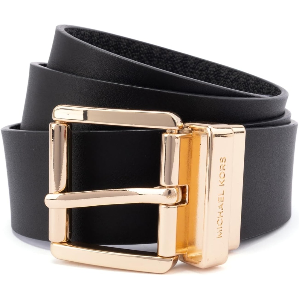 image:imageMichael Kors womens 15 Inch Leather Reversible Belt Stylish Fashion Accessory for Everyday WearBlackGold