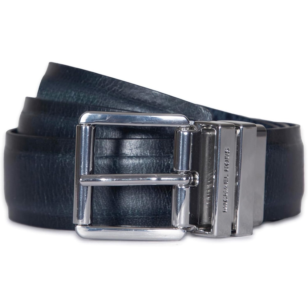 image:imageMichael Kors womens 15 Inch Reversible Belt With Flattened Edge Stylish Fashion AccessoryDark Chambray