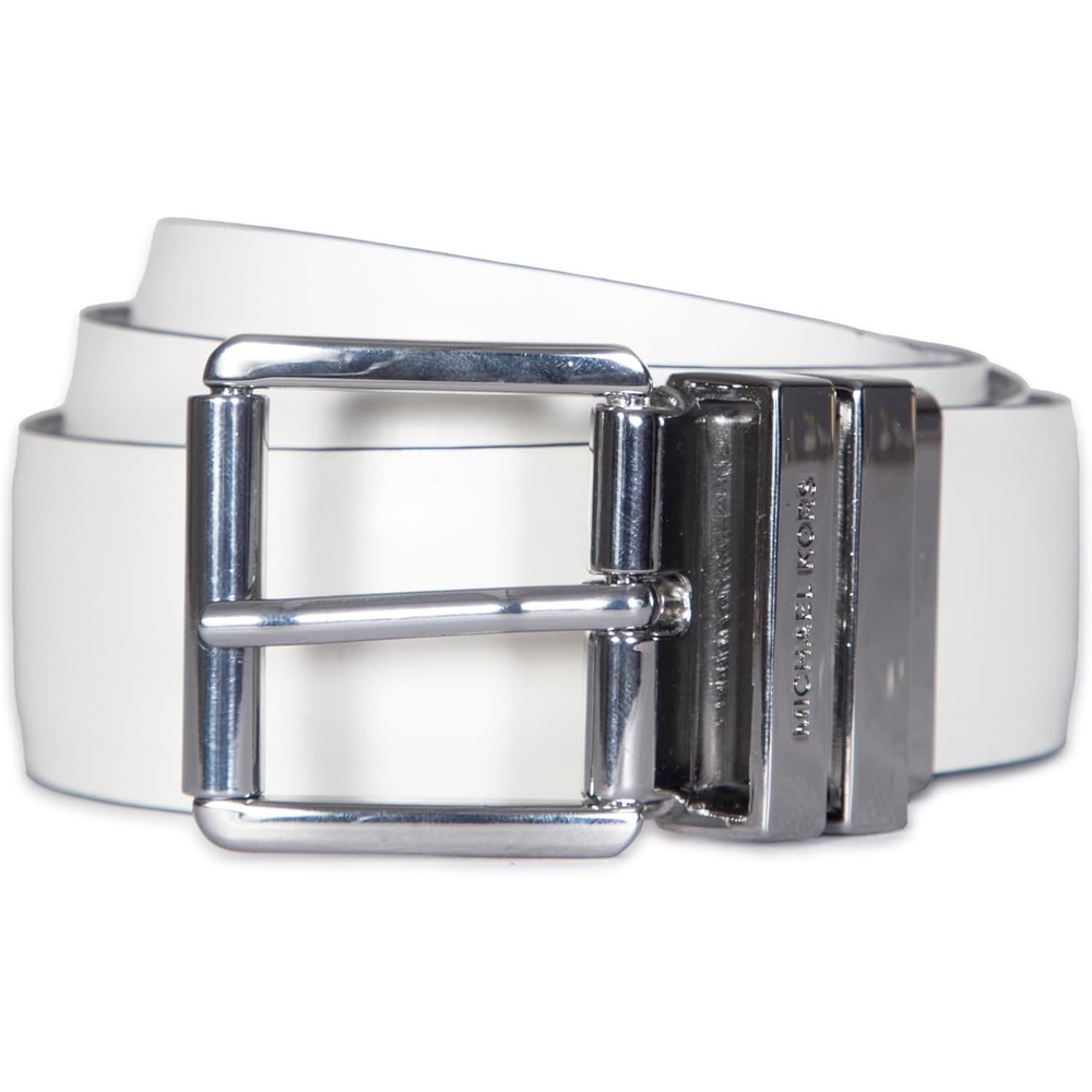 image:imageMichael Kors womens 15 Inch Reversible Belt With Flattened Edge Stylish Fashion AccessoryOptic White