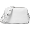 Silver-tone Hardware/Pebbled Leather W/Dome Studded Strap/Optic White
