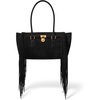Antique Gold-tone Hardware/Fringe Suede/Black