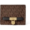 Gold-tone Hardware/Mk Signature Coated Twill/Brown/Black