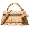 Silver-tone Hardware/Crochet Straw/Peanut