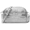 Silver-tone Hardware/Metallic Crocodile Embossed Leather/Silver
