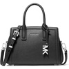 Silver-tone Hardware/Embossed Goat Leather/Black