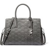 Nickel-tone Hardware/Mk Debossed Burnished Logo Leather/Storm