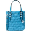 Silver-tone Hardware/Straw/Milos Blue