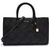 Gold-tone Hardware/Woven Leather/Black