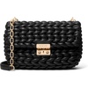 Gold-tone Hardware/All Over Woven/Black