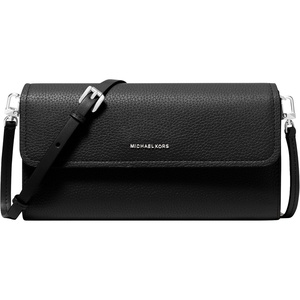 MICHAEL Michael Kors Jet Set Small East West Phone Crossbody(Silver-tone Hardware/Leather/Black)
