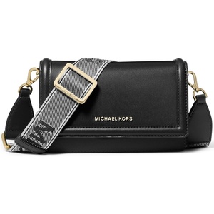 MICHAEL Michael Kors Jet Set Small Phone Web Strap Crossbody(Gold-tone Hardware/Black)