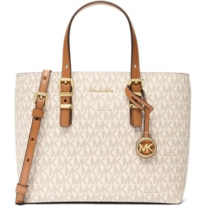 MICHAEL Michael Kors Women’s Quinn Small East West Tote Crossbody(Vanilla/Acorn)