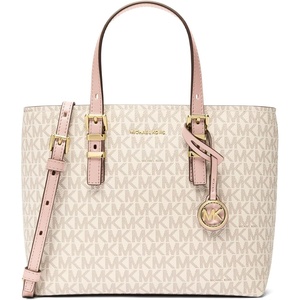 MICHAEL Michael Kors Women’s Quinn Small East West Tote Crossbody(Vanilla/Soft Pink)