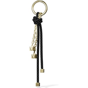 Michael Kors Bag and Key Charm(Speckled Cord Charm/Gold-tone Hardware/Black)