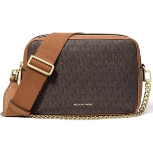 Michael Kors Bryant Medium Double Zip Chain Camera Crossbody Bag(Brown/Acorn)