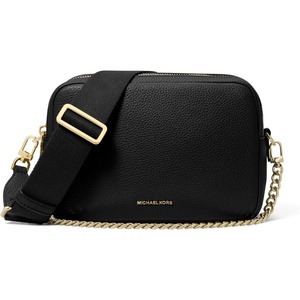 Michael Kors Bryant Medium Double Zip Chain Camera Crossbody Bag(Gold-tone Hardware/Black)