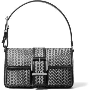 Michael Kors Colby Medium Shoulder Bag(Silver-tone Hardware/Mk Signature/Black)