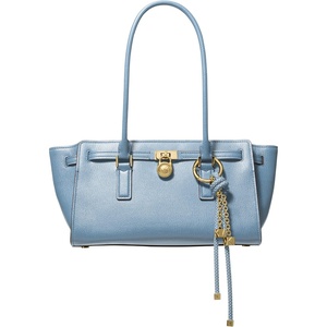 Michael Kors Hamilton Moderne Small Shoulder Tote(Gold-tone Hardware/Leather/Chambray)