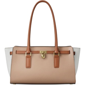 Michael Kors Hamilton Moderne Small Shoulder Tote(Gold-tone Hardware/Urbino Leather/Khaki Multi)