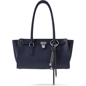 Michael Kors Hamilton Moderne Small Shoulder Tote(Silver-tone Hardware/Urbino Leather/Dress Blues)