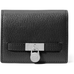 Michael Kors Hamilton Small Compact Wallet, Gold-Tone Hardware/MK Signature Coated Twill/Vanilla/Acorn(Silver-tone Hardware/Urbino Leather/Black)