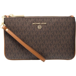 Michael Kors Jet Set Charm Medium Top Zip Wristlet(Gold-tone Hardware/Brown/Acorn)