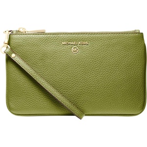 Michael Kors Jet Set Charm Medium Top Zip Wristlet(Gold-tone Hardware/Meadow Green)