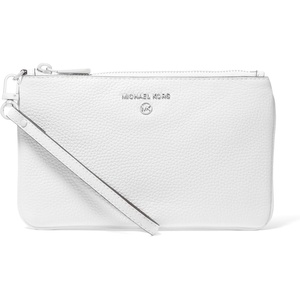 Michael Kors Jet Set Charm Medium Top Zip Wristlet(Silver-tone Hardware/Optic White)