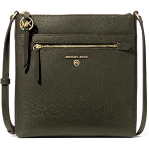 Michael Kors Jet Set Charm Small Flat Crossbody Bag(Gold-tone Hardware/Pebble Leather/Ivy)