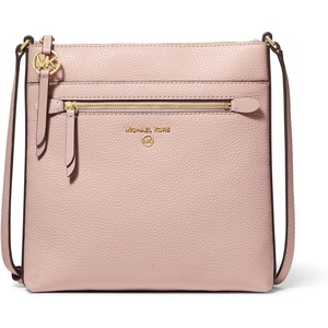 Michael Kors Jet Set Charm Small Flat Crossbody Bag(Gold-tone Hardware/Pebble Leather/Soft Pink)