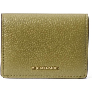 Michael Kors Jet Set Small Flap Card Case(Gold-tone Hardware/Pebble Leather/Pistachio)