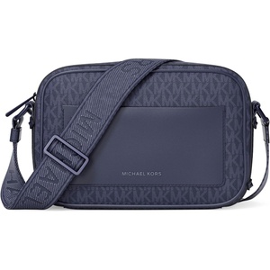 Michael Kors Maeve Large Pocket Crossbody Bag(Tonal Hardware/Signature W/Logo Webbing Strap/Dress Blues)