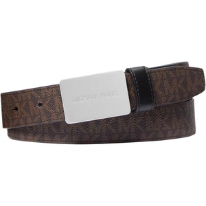 Michael Kors Men’s 31mm Mk Plaque Belt(Brown/Black)